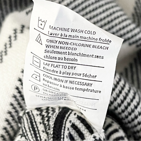 Vince Black White Open Front Long Cardigan Sweater Sz S Kimono Short Sleeve Fall - Picture 8 of 8